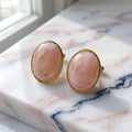 Aretes ovalo rosa pálido