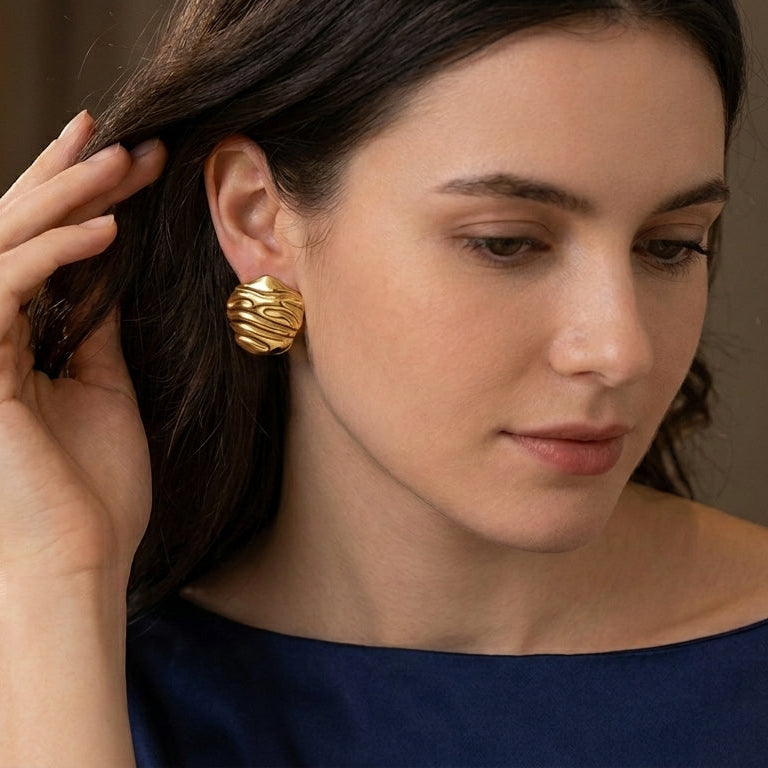 Aretes redondo con patrón